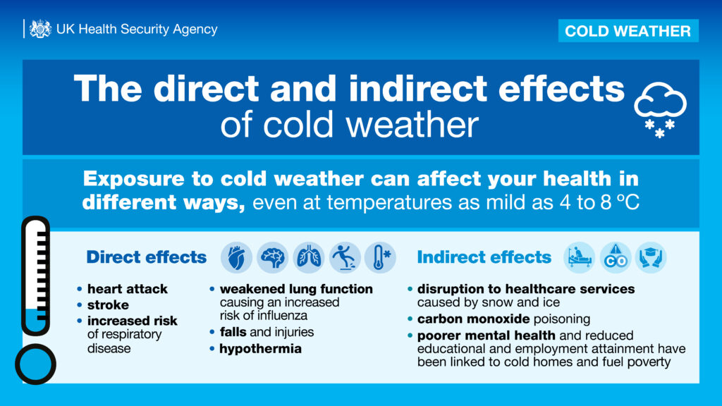 Infographic of the direct and indirect effects of cold