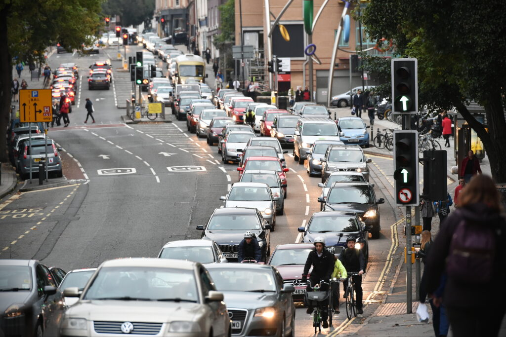 Photo of a large traffic jam