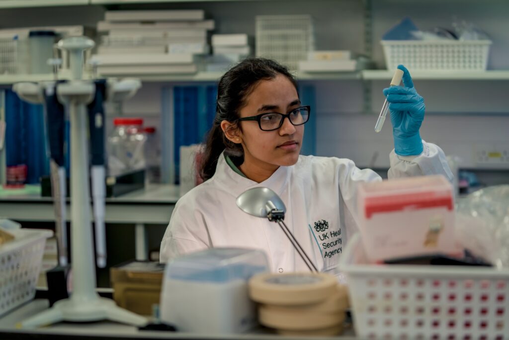 Photo of a female scientist in a lab