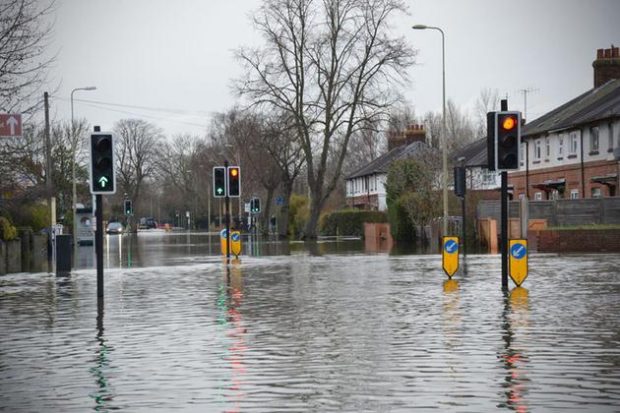 A flooded UK street